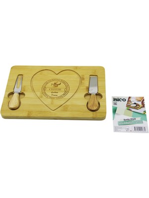 Nemere Kalpli Bıçak Sağ-Solahşap Bambu Kahvaltı Peynir Sunum Pano2 Bıçak=ahşap SAP19X29X1.5CM (4887)