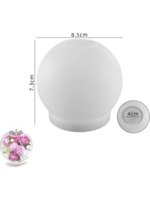 Hobiflex Silikon Kalıp Taş Tozu Parafin Ithal Dekoratif Küre Küçük Tealight Mumluk Kalıbı Epoksi HB120-0162