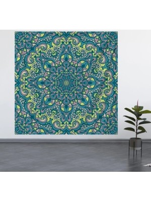 Alamodecor Mandala Duvar Örtüsü (100X100, 140X140) / Duvar Halısı
