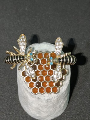 Vulwox Bal Peteği Işıltılı Arı Broş