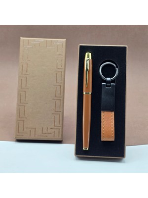 Epilons Deri Anahtarlık ve Metal Kalem Seti
