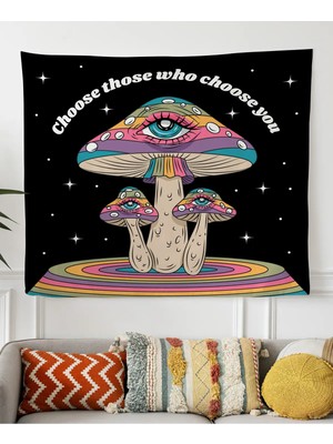 Alamodecor Siyah Mantar Göz Model Duvar Örtüsü