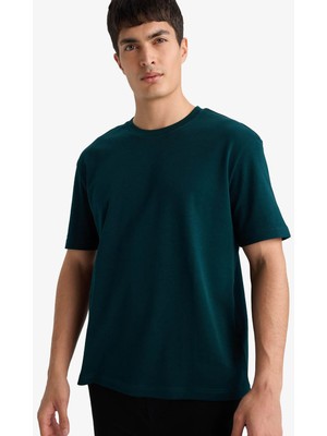 Defacto %100 Pamuk Yeşil Erkek T-Shirt E7961AX/GN465
