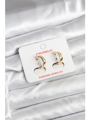 Luz&Pos 14K Gold Renk Kaplama cm Kadın Küpe