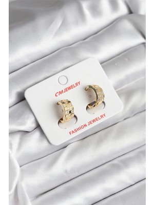 Luz&Pos 14K Gold Renk Kaplama cm Kadın Küpe