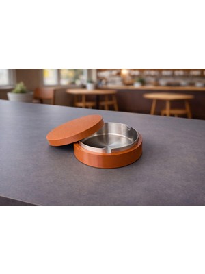 Nebron Paslanmaz Çelik Kül Tablası 10 Cm-Modern Tasarım-Sert Plastik-Koku, Duman Tutucu-Ev&Ofis&Cafe&Bar