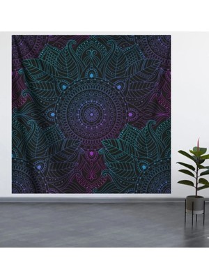 Alamodecor Mandala Duvar Örtüsü (100X100, 140X140) / Duvar Halısı