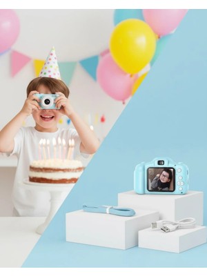 Brf Mavi Kompakt Dijital Kamera Hd Video ve Fotoğraf Çekim Özellikli USB Bağlantılı