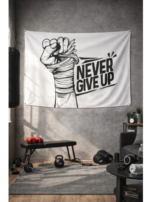 Alamodecor Never Give Up Duvar Örtüsü (70X100, 100X140, 140X200)