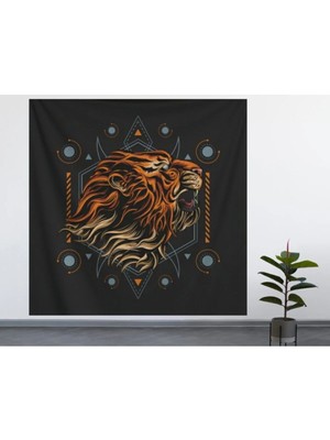 Alamodecor Aslan Model Duvar Örtüsü (100X100, 140X140) / Duvar Halısı