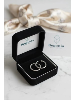 Begonia Accessories 925 Ayar Gümüş Minimal 1 Çift 12 mm Halka Küpe – Unisex Gümüş Takı, Zarif & Şık Tasarım, Günlük ve Özel Gün Kullanımı, Minimal Tek Taş, Hediye İçin Kutulu