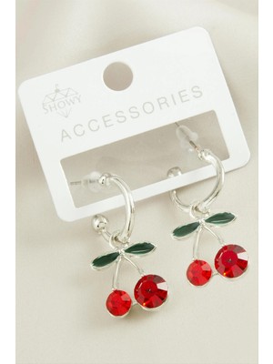 Kiraz Taşlı Küpe Nemere