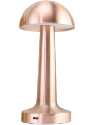 Kafkas Store Tkndy Modern Bronz Masa Lambası 3 Renk LED Dokunmatik Şarjlı Model