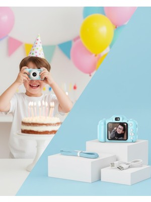 Adat Mavi Kompakt Dijital Kamera Hd Video ve Fotoğraf Çekim Özellikli USB Bağlantılı