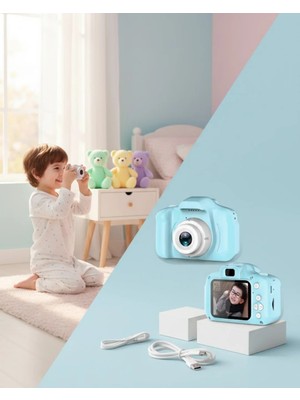 UMD Tekno Mavi Mini Dijital Kamera Hd Video ve Fotoğraf Çekimli USB Şarjlı Kompakt Kayıt Cihazı Uy