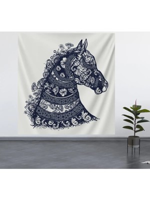 Alamodecor Mandala At Model Duvar Örtüsü (100X100, 140X140) / Duvar Halısı