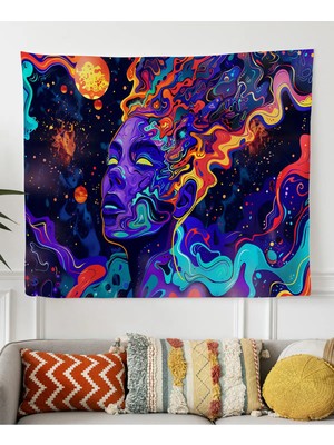 Alamodecor Renkli Kadın Model Duvar Örtüsü