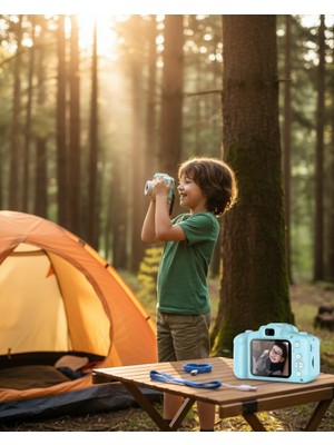 Kafkas Store Tkndy Mavi Şarjlı Mini Hd Kamera Video Fotoğraf Çekimli USB Bağlantılı Dijital Cihaz