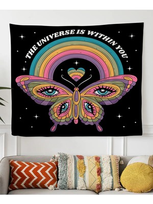 Alamodecor Retro Kelebek Model Duvar Örtüsü