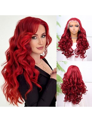 Indispensablely Kızıl Bebek Lı Fiber Sen Dalgalı Tül Peruk
