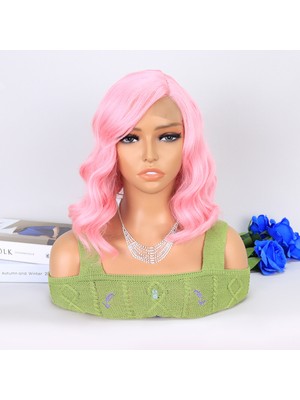 Indispensablely Şeker Pembe Yan Tül Peruk