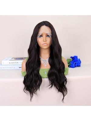 Indispensablely Koyu Kahverengi Su Dalgalı Yoğun Tül Peruk