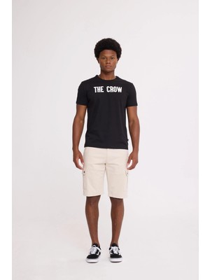 The Crow Cont Crow Siyah Baskılı Tişört