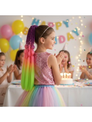 Indispensablely Bn ve Düz Salaş Örgülü Lastikli At Kuyruğu / ACM21