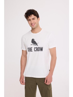 The Crow Great Crow Kırık Beyaz Baskılı Tişört