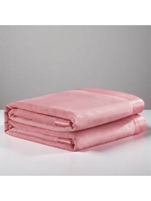 ICON SILK Premium Saf Ipek Fleece Tek Kişilik Battaniye (Pembe)