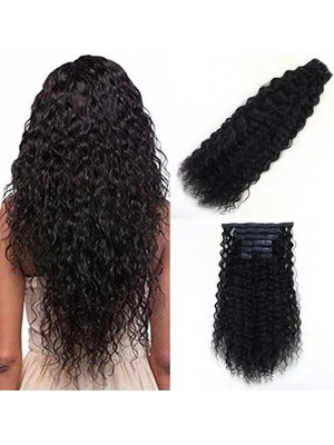 Indispensablely Yoğun Dalgalı 7 Parça Görünmez Yarım Ay Set Gerçek / 45CM