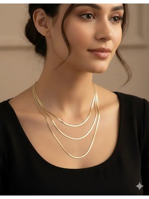 Reggente 3'lü Italyan İnce 2 mm. Çelik Kolye