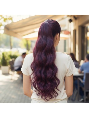 Indispensablely Tokalı Dalgalı At Kuyruğu / Koyu Kızıl