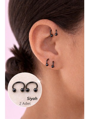Sacce Scarves & Accessories Yarım Halka Çelik Piercing Nal Model Septum Tragus Helix Dudak Kulak Nipple