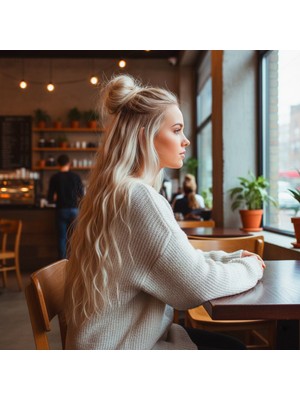 Indispensablely Fiber Sen Kabarık Dalgalı 8 Parça Çıt Çıt / Balköpüğü Platin Röfleli