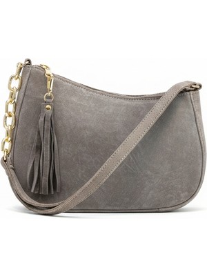 Elera Vizon - Zincir Detaylı Süet Çanta