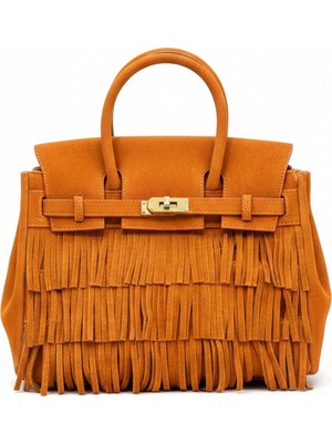 Sierra Turuncu - Hermes Model Süet Çanta