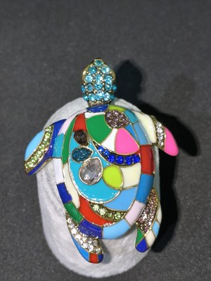 Vulwox Renkli Mozaik Deniz Kaplumbağası Broş