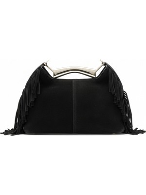 Aria Siyah - Metal Sap Detaylı Omuz Çantası