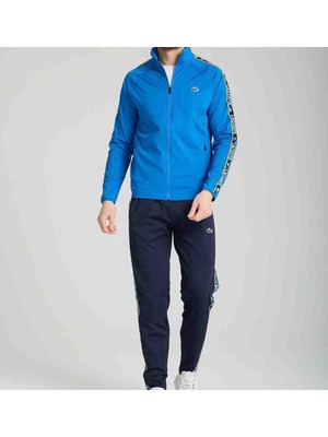 Lacoste Saks Mavi Slim Fit Şeritli Eşofman Takımı