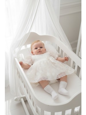 Miniday Baby Kız Bebek Mevlütlük Yazlık Elbise Bandanalı Dantelli Yeni Doğan Hastane Çıkışı Gelinlik Abiye 13