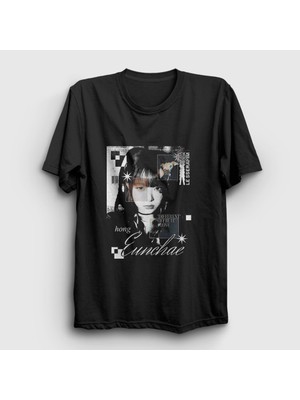 Presmono Unisex Siyah Different Hong Eunchae Le Sserafim T-Shirt