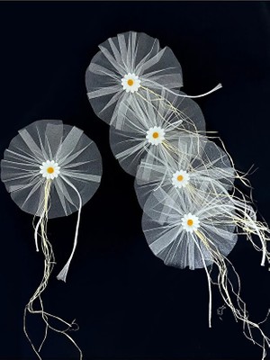 Bonicce 10 Adet Papatyalı Düğün Arabası Süsü Gelin Arabası Konvoy Süsü Bohça Süsü Çeyiz Süsü Parti Süsü