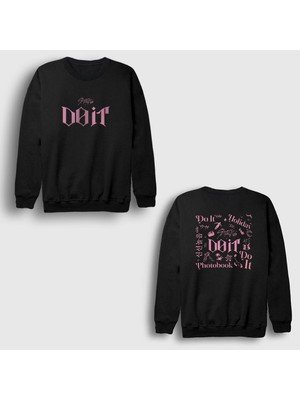 Presmono Unisex Siyah Do It Doit Skz Stray Kids Sırt Baskılı Sweatshirt