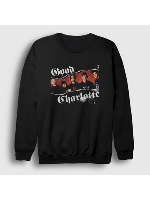 Presmono Unisex Siyah Band Good Charlotte Sweatshirt