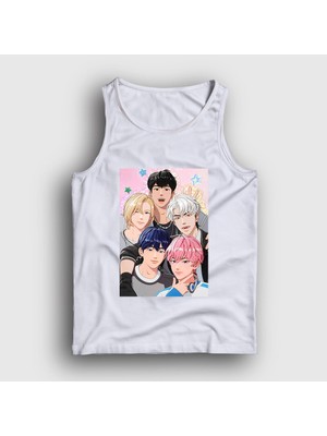 Presmono Unisex Beyaz Band K Pop Plave Atlet