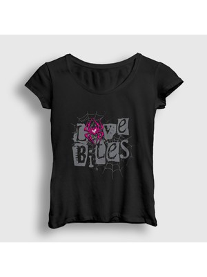 Presmono Kadın Siyah Love Bites Wwe Aj Lee T-Shirt