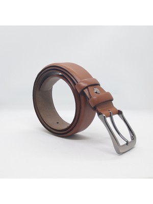 Paşala Leather Hakiki Deri Erkek Klasik Kemer Koyu Taba 3,5 cm Çift Kat Deri Dayanıklı Tokalı Kutulu Teslimat