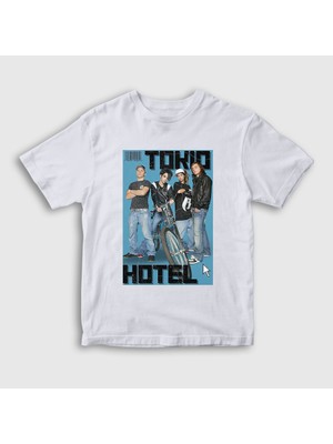 Presmono Unisex Çocuk Beyaz Magazine Tokio Hotel T-Shirt