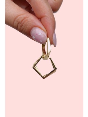 Sacce Scarves & Accessories Asimetrik Dörtgen Küpe 2 cm Kadın Kullanıcılar İçin